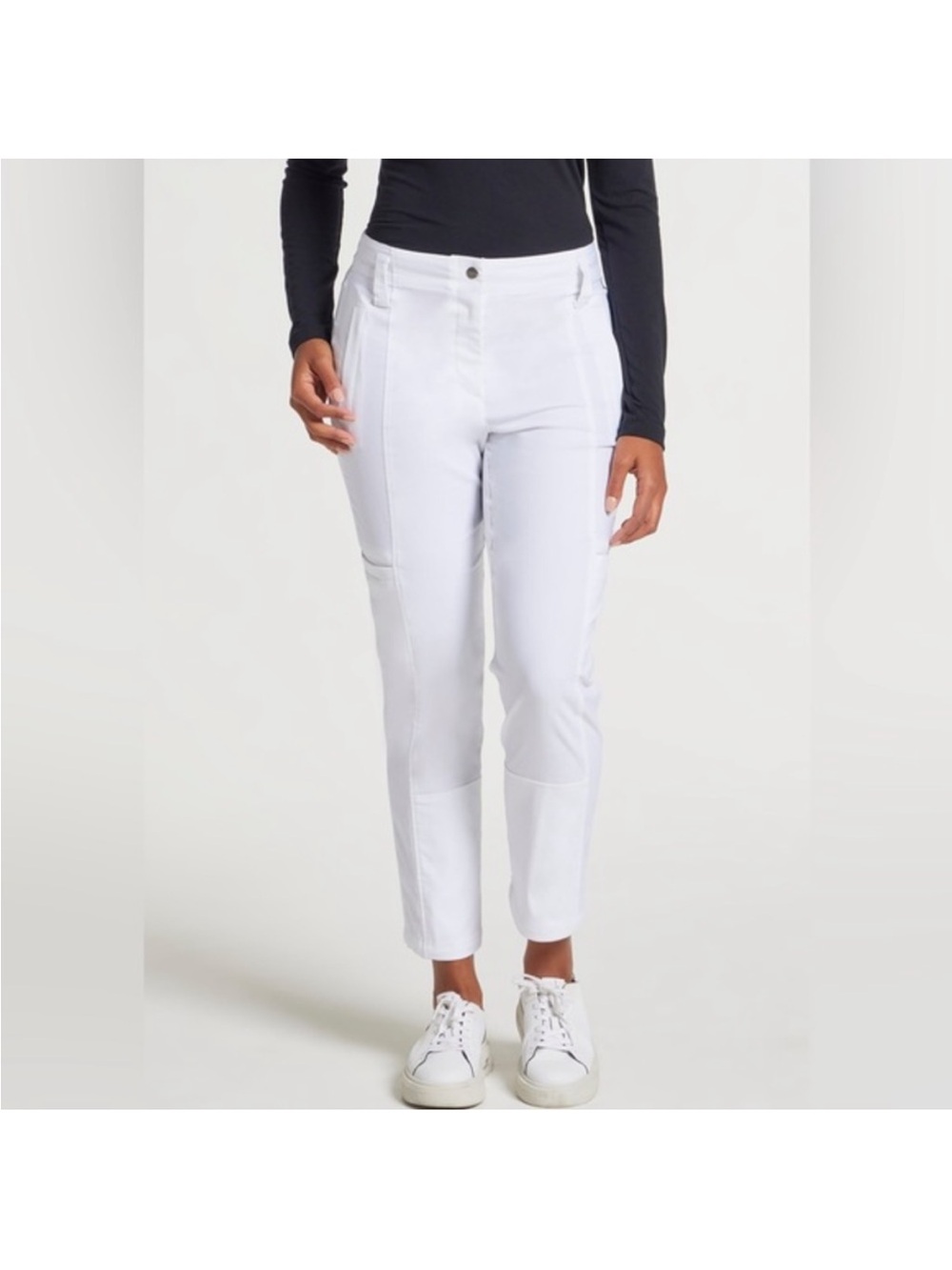 Anatomie White Cropped Slim Utility Pants